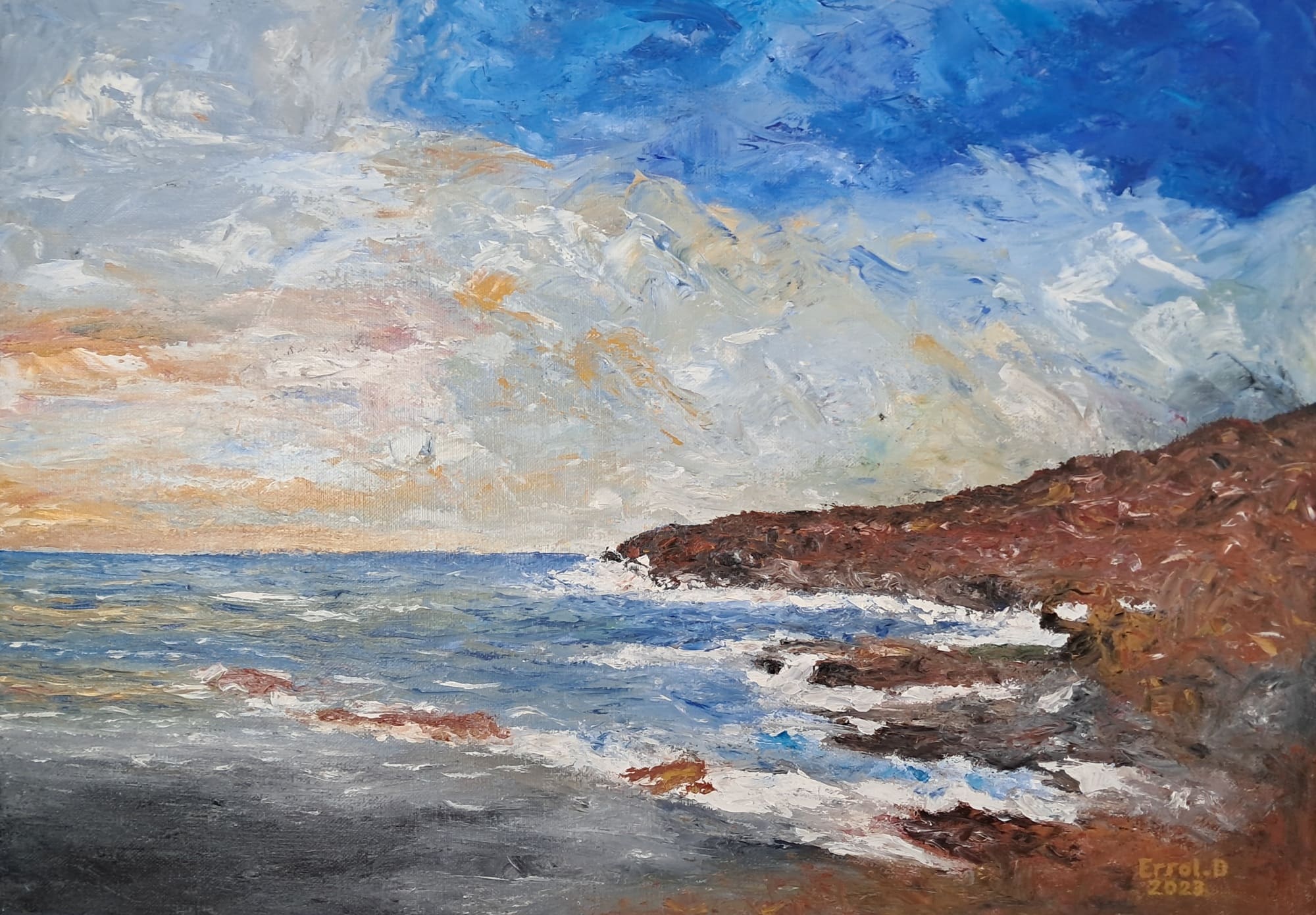 Côte sauvage, 2023, Huile sur toile, 65x46 cm