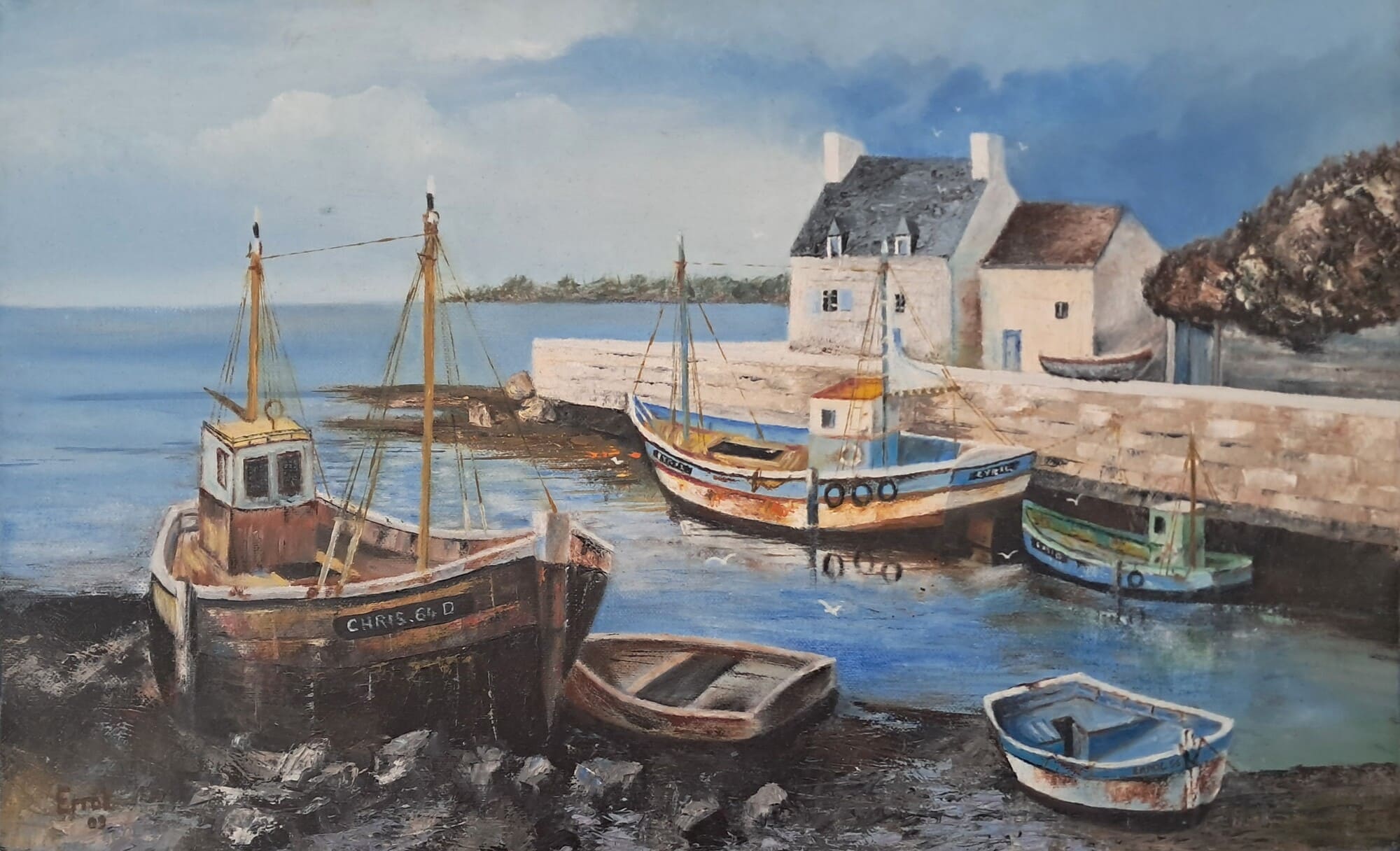 Le port, 2009, Huile sur toile, 61x37 cm