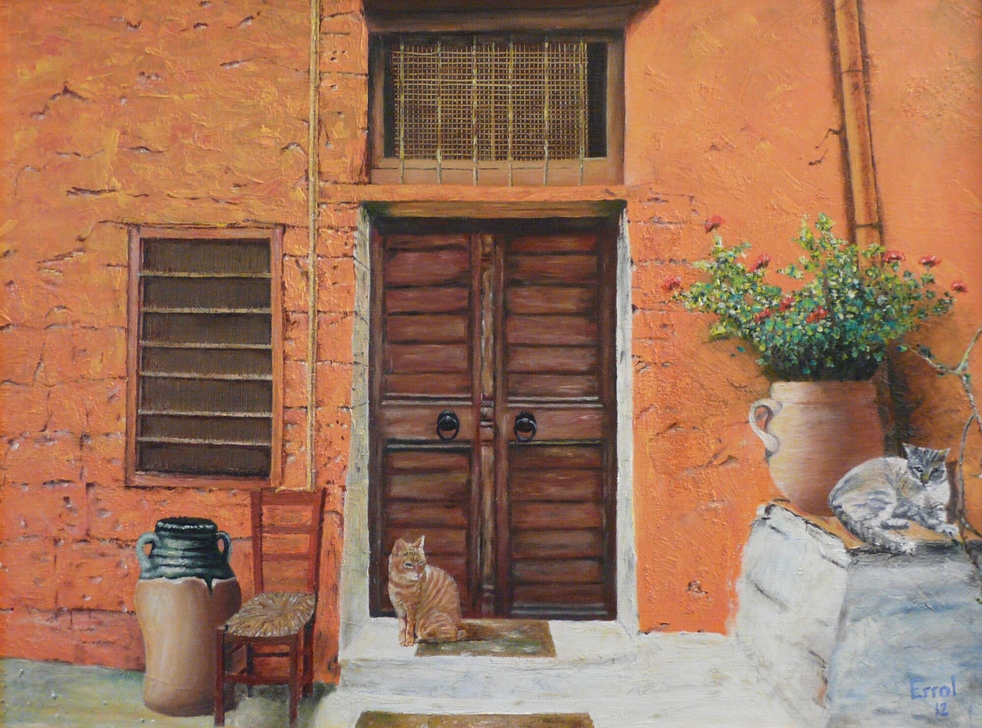 Les chats, 2012, Huile sur toile, 60x45 cm, Collection privée