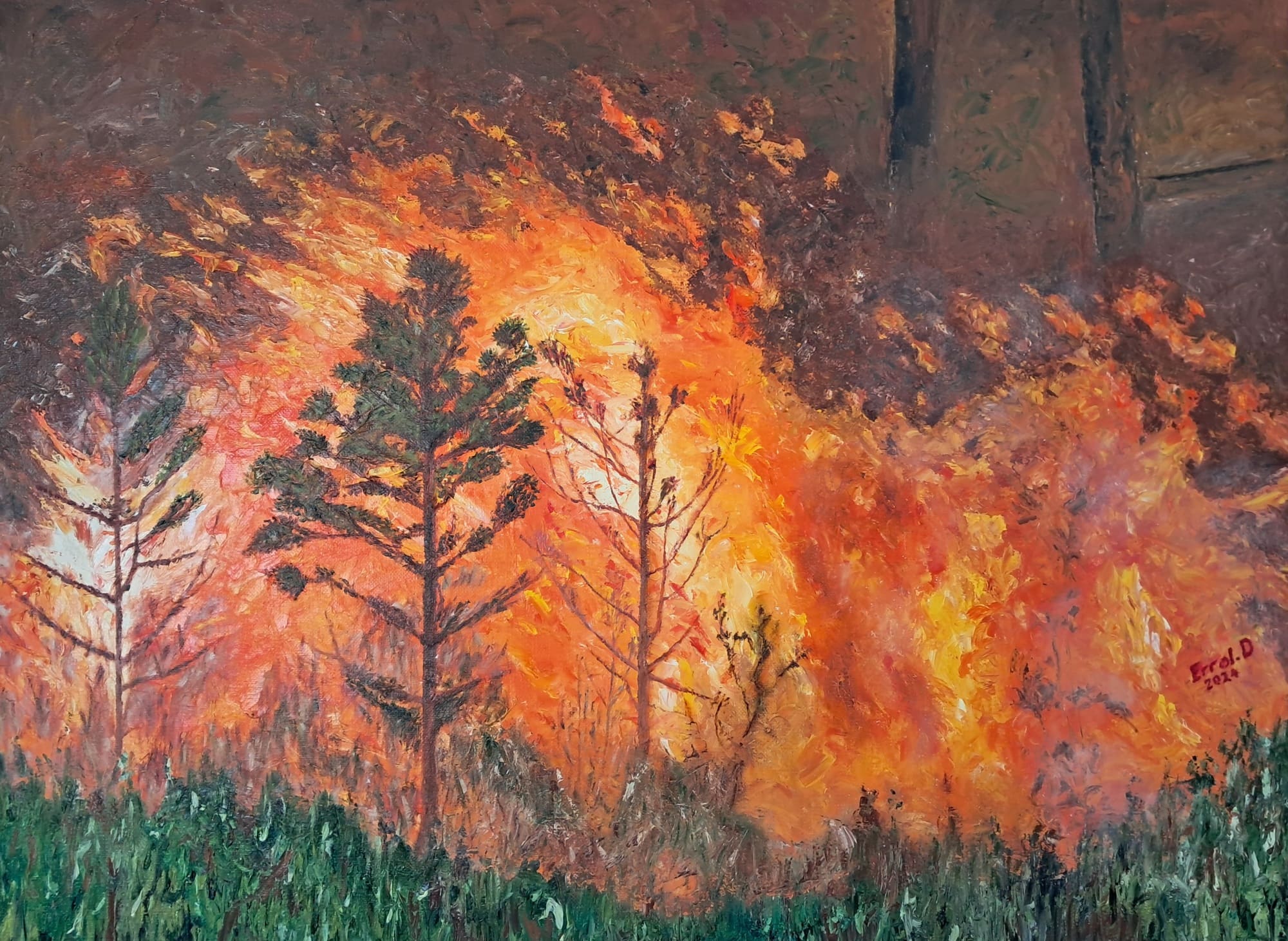 Réchauffement climatique I. 2024. Huile sur toile. 73x54 cm