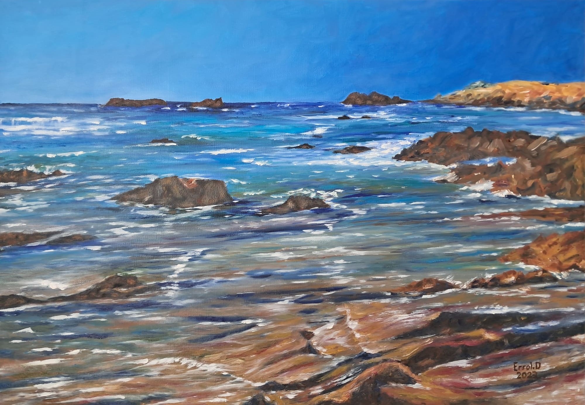 Reflets, 2023, Huile sur toile, 65x46 cm
