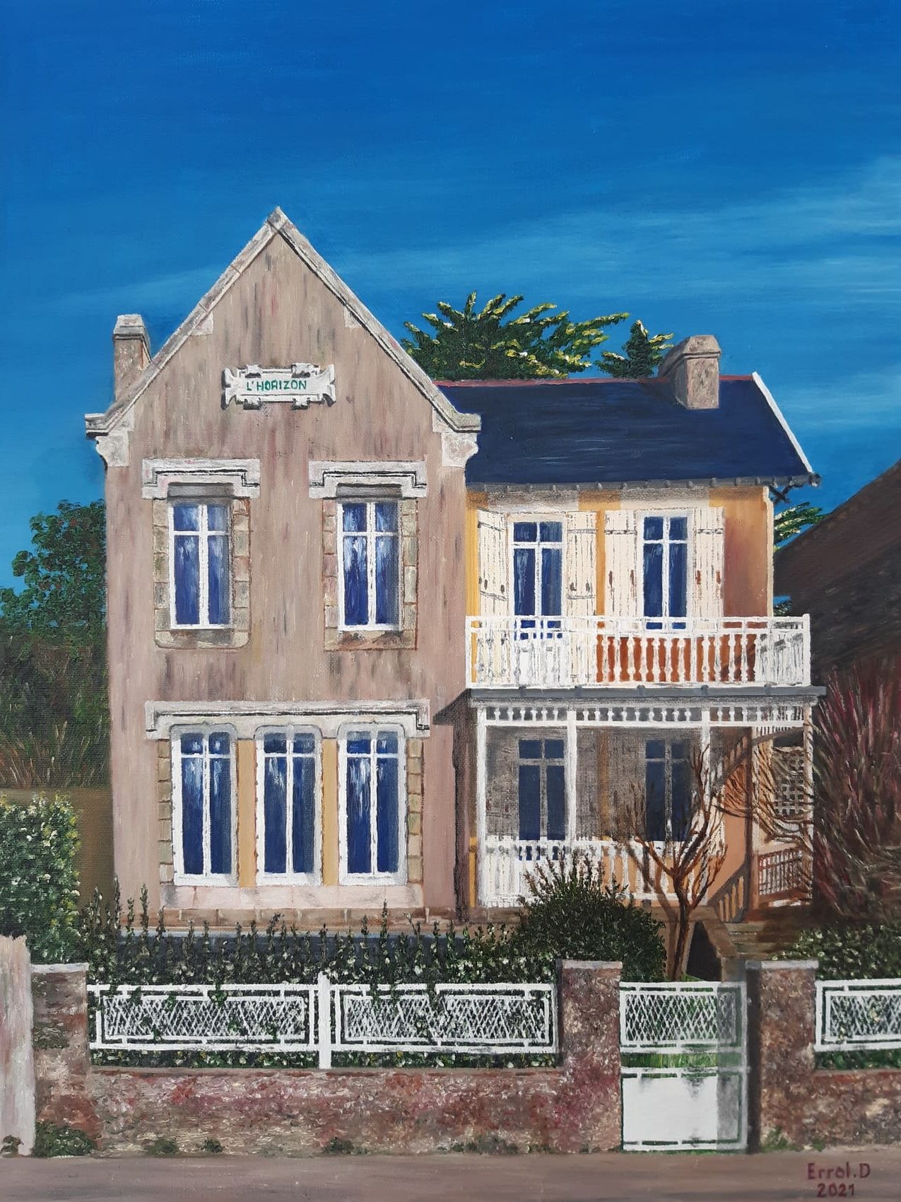 Villa L'Horizon, 2021, Huile sur toile, 65x50 cm, Collection privée