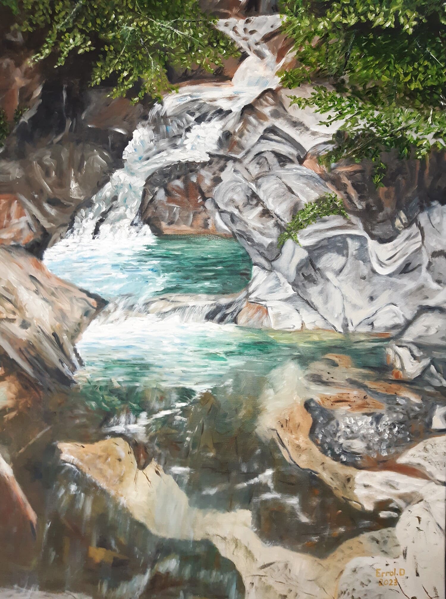 Cascade - 2023 - Huile sur toile - 81x60 cm