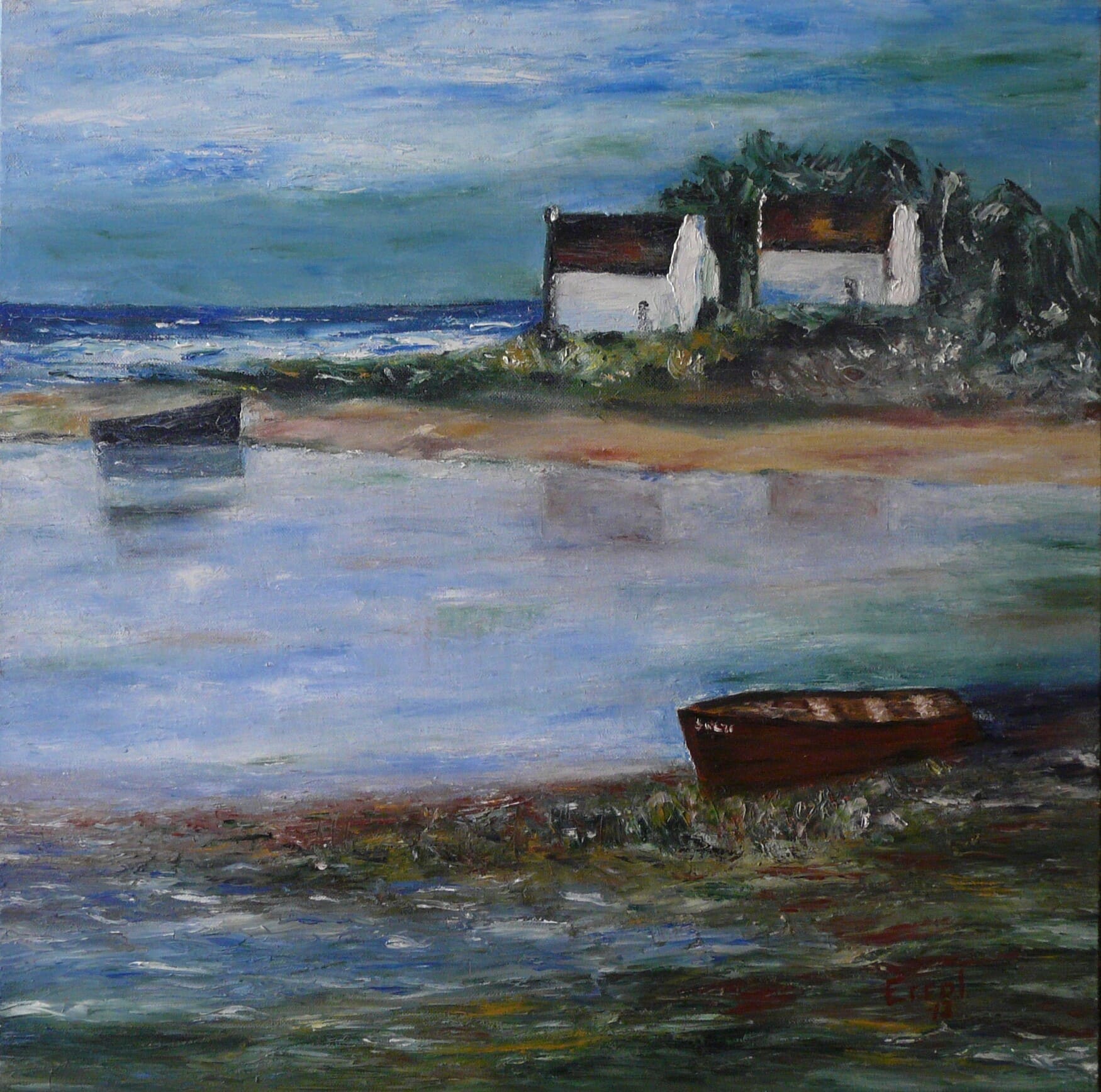 Côte bretonne - 2013 - Huile sur toile - 50x50 cm