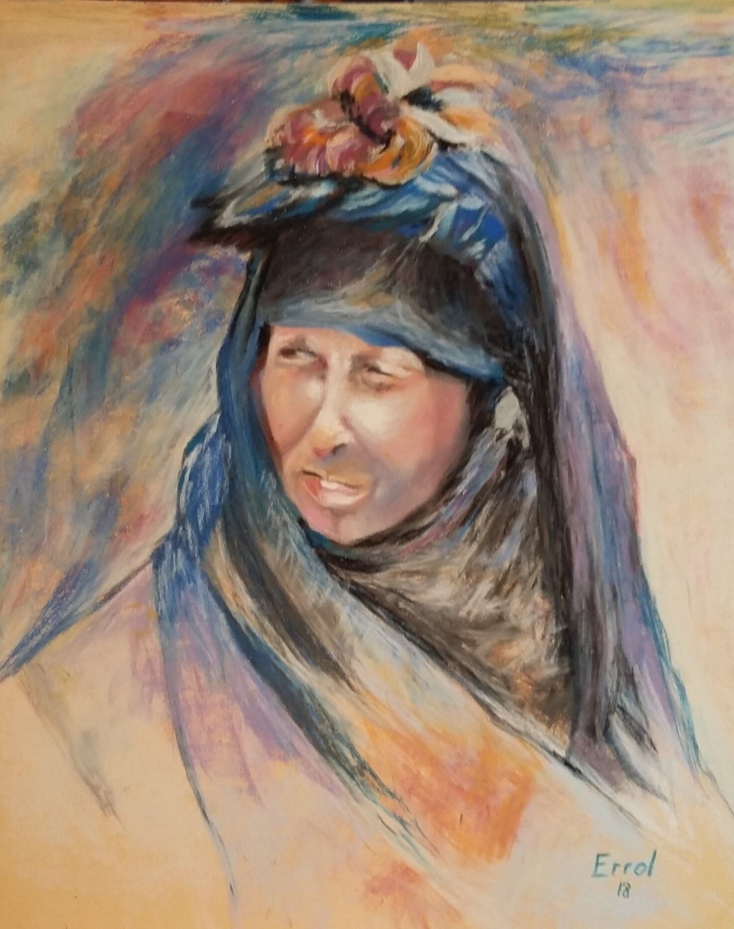 Le bédouin - 2018 - Pastel sur papier à grain - 30x24 cm