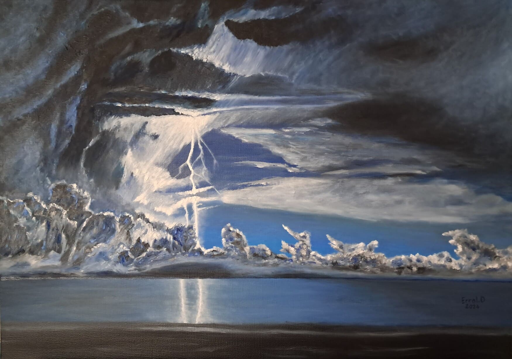 L'éclair - 2024 - Huile sur toile - 65x46 cm